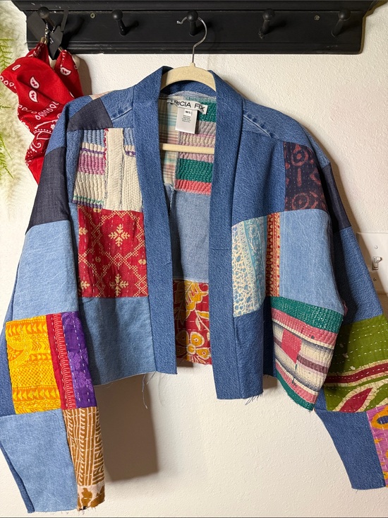Tricia Fix Jackets & Blazers - Tricia Fix Patchwork Denim & Kantha Kimono Jacket - One of a kind M/L NWOT